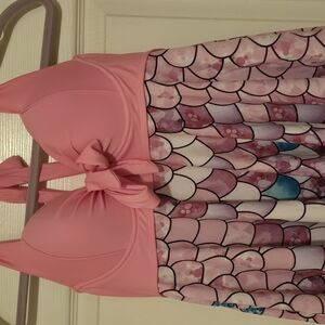 Rose Gal Pink and Multicolor Mermaid Swimsuit